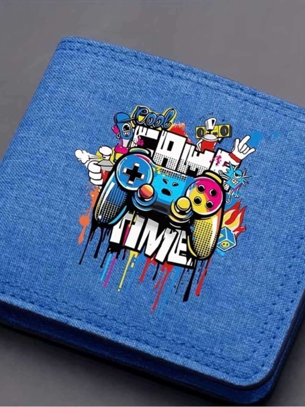Game Time Blue Denim Bifold Wallet